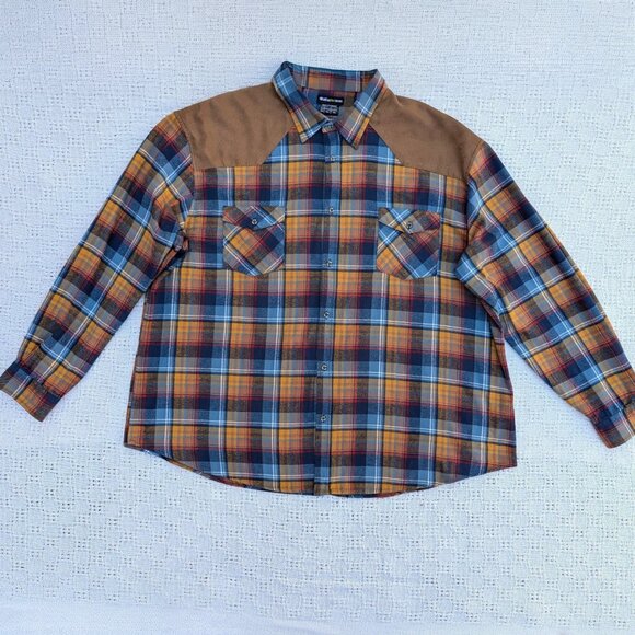 4XL Men's Flannel Plaid Shirt Long Sleeve Cotton Button Down by ATLAS FOR MEN - Picture 9 of 10